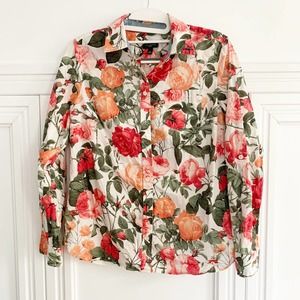 Talbots Petite 100% Botanical Floral Shirt 6P